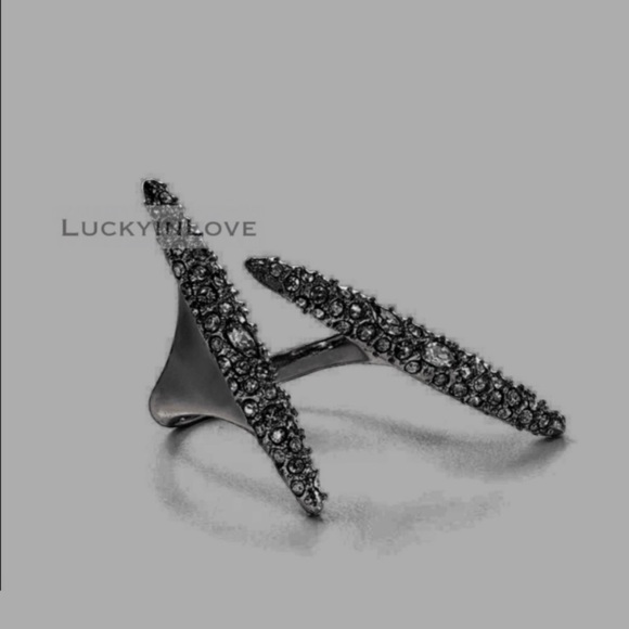 ALEXIS BITTAR • Modernist Crystal Double Spear Ring - Picture 1 of 16